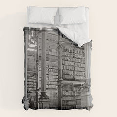 A Book Lover's Dream - Cincinnati Public Library black and white photographs / black and white photo Duvet Cover