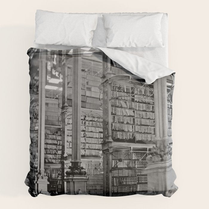 A Book Lover's Dream - Cincinnati Public Library black and white photographs / black and white photo Duvet Cover