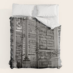 A Book Lover's Dream - Cincinnati Public Library black and white photographs / black and white photo Duvet Cover