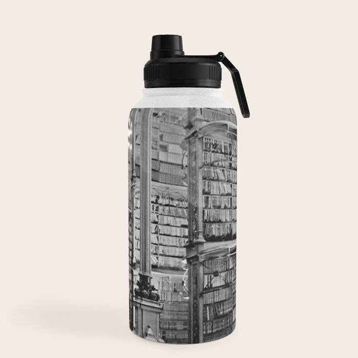 A Book Lover's Dream - Cincinnati Public Library black and white photographs / black and white photo Water Bottle