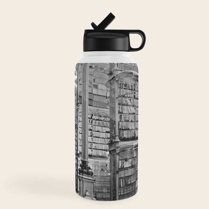A Book Lover's Dream - Cincinnati Public Library black and white photographs / black and white photo Water Bottle