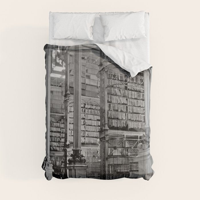 A Book Lover's Dream - Cincinnati Public Library black and white photographs / black and white photo Comforter