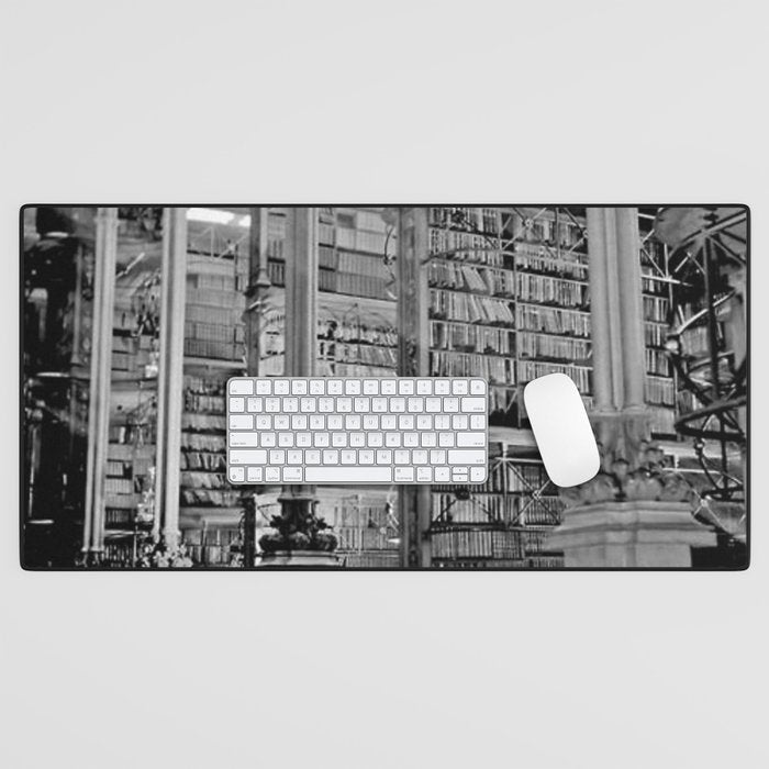 A Book Lover's Dream - Cincinnati Public Library black and white photographs / black and white photo Desk Mat