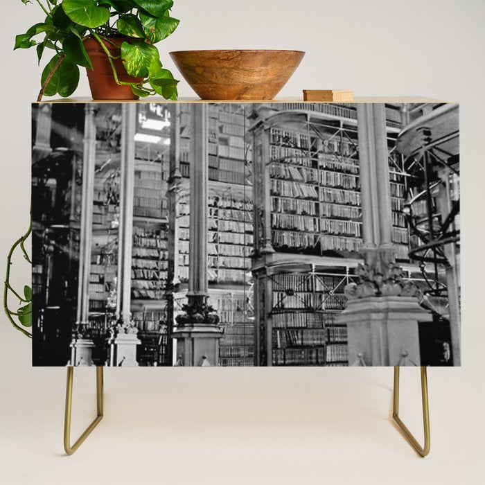 A Book Lover's Dream - Cincinnati Public Library black and white photographs / black and white photo Credenza
