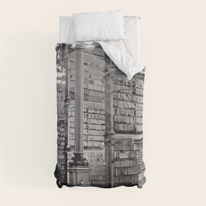 A Book Lover's Dream - Cincinnati Public Library black and white photographs / black and white photo Duvet Cover