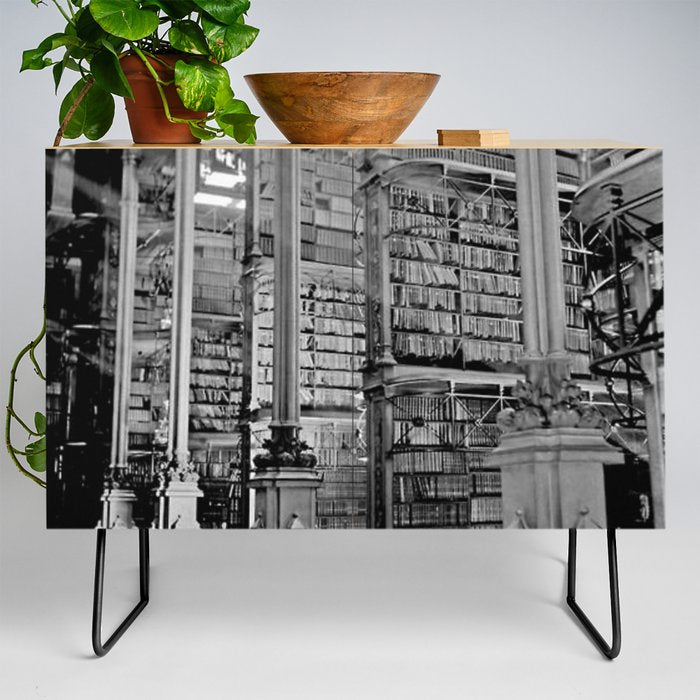 A Book Lover's Dream - Cincinnati Public Library black and white photographs / black and white photo Credenza