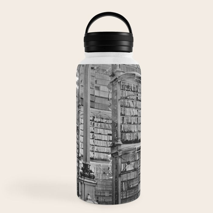 A Book Lover's Dream - Cincinnati Public Library black and white photographs / black and white photo Water Bottle