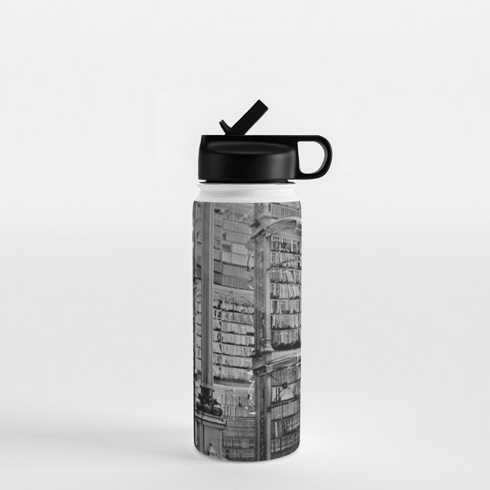 A Book Lover's Dream - Cincinnati Public Library black and white photographs / black and white photo Water Bottle