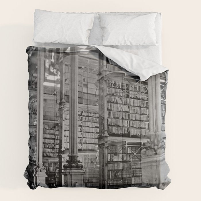 A Book Lover's Dream - Cincinnati Public Library black and white photographs / black and white photo Comforter