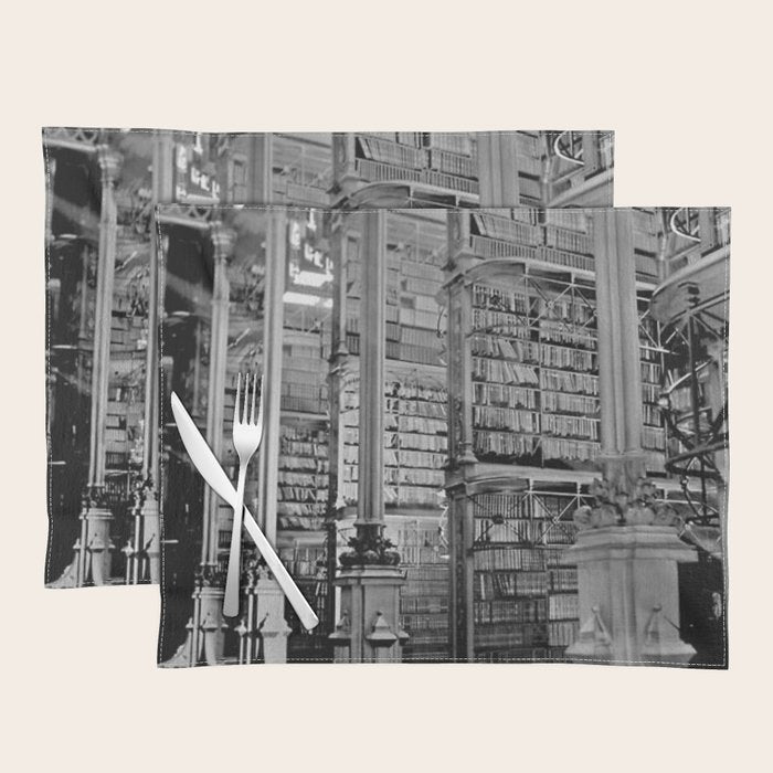 A Book Lover's Dream - Cincinnati Public Library black and white photographs / black and white photo Placemat