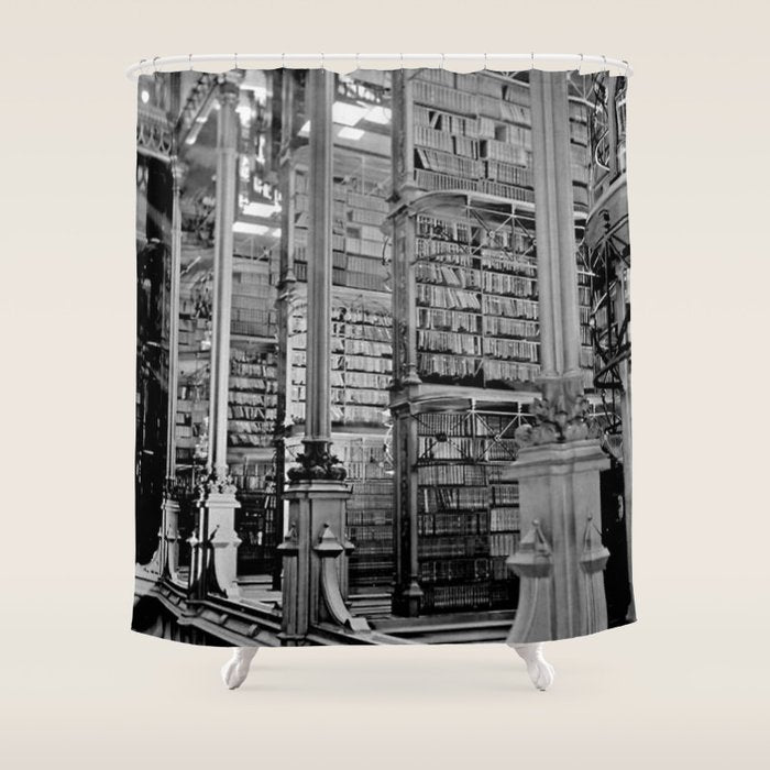 A Book Lover's Dream - Cincinnati Public Library black and white photographs / black and white photo Shower Curtain
