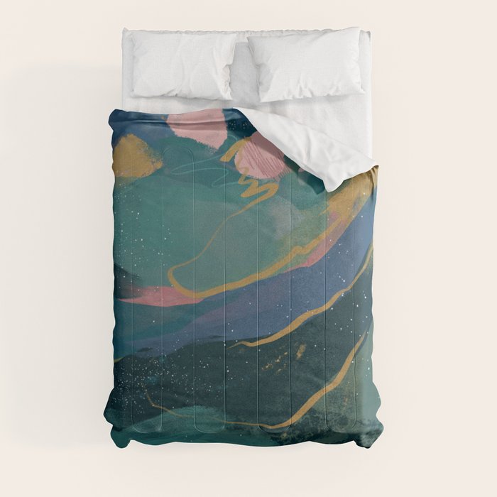 "You Are Worthy" Midnight Background Comforter