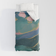 "You Are Worthy" Midnight Background Duvet Cover