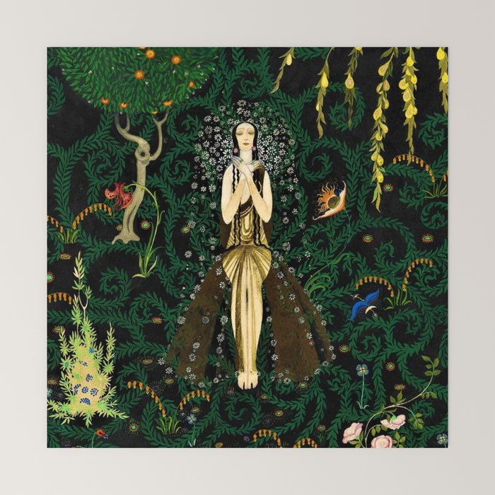 1921 Classical Masterpiece 'Flowers and Flames' by Kay Nielsen Mini Art Print
