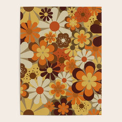 70's Floral Prints, Retro Art Poster