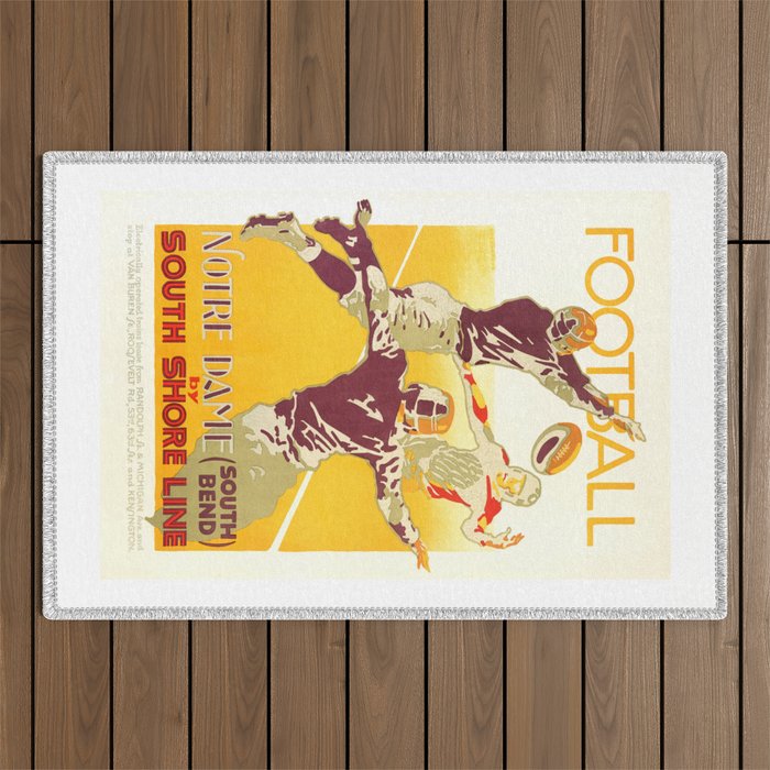 1926 Notre Dame By South Shore Line Advertising Poster Outdoor Rug