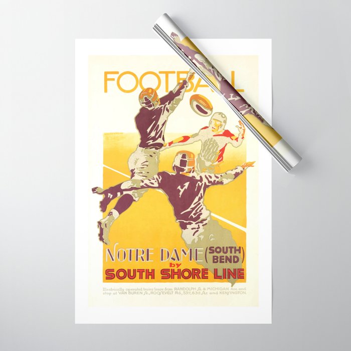 1926 Notre Dame By South Shore Line Advertising Poster Wrapping Paper