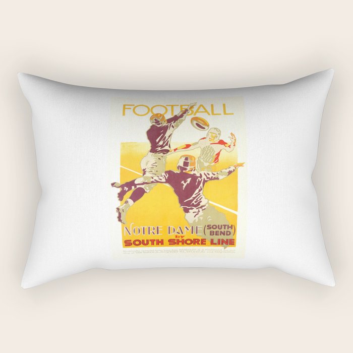 1926 Notre Dame By South Shore Line Advertising Poster Rectangular Pillow