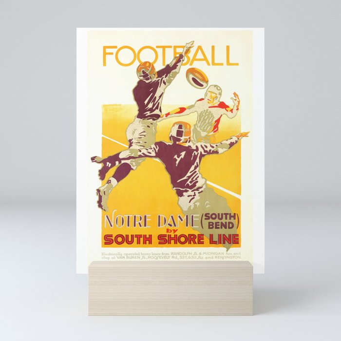 1926 Notre Dame By South Shore Line Advertising Poster Mini Art Print