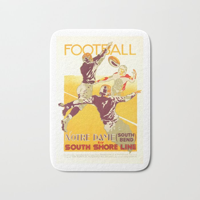 1926 Notre Dame By South Shore Line Advertising Poster Bath Mat