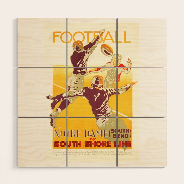 1926 Notre Dame By South Shore Line Advertising Poster Wood Wall Art