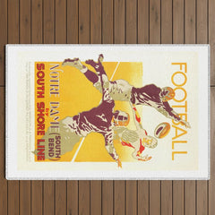 1926 Notre Dame By South Shore Line Advertising Poster Outdoor Rug