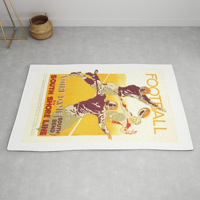 1926 Notre Dame By South Shore Line Advertising Poster Rug