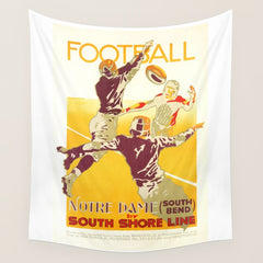 1926 Notre Dame By South Shore Line Advertising Poster Wall Tapestry