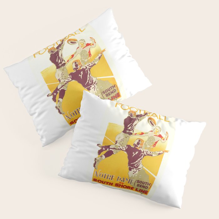 1926 Notre Dame By South Shore Line Advertising Poster Pillow Sham