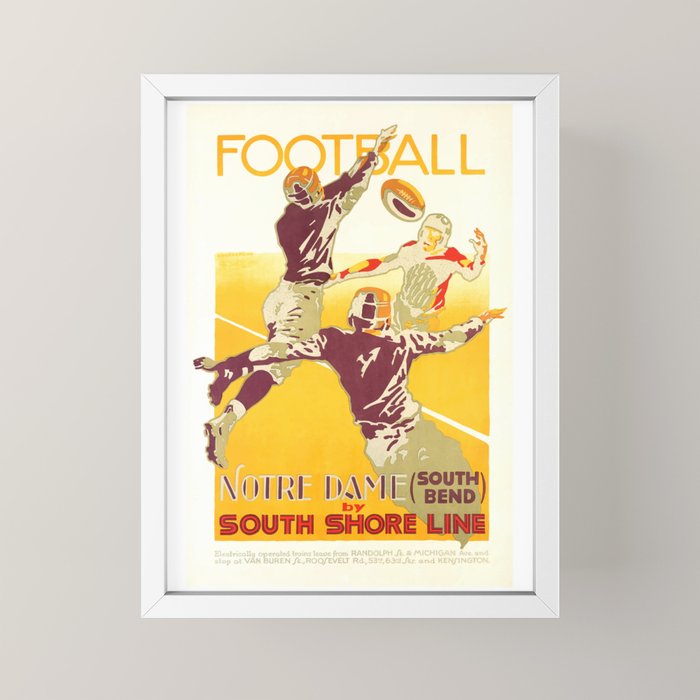 1926 Notre Dame By South Shore Line Advertising Poster Mini Art Print