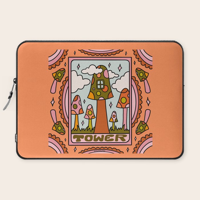 16. Tower Tarot Mushroom Laptop Sleeve
