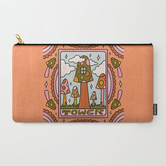 16. Tower Tarot Mushroom Carry All Pouch