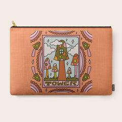 16. Tower Tarot Mushroom Carry All Pouch