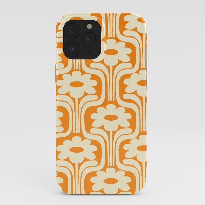 70s Orange Flower Pattern iPhone Case