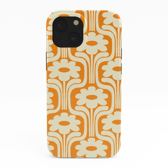 70s Orange Flower Pattern iPhone Case