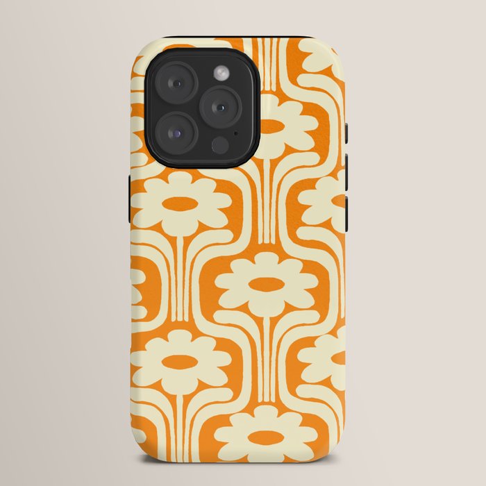 70s Orange Flower Pattern iPhone Case