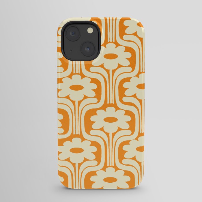 70s Orange Flower Pattern iPhone Case