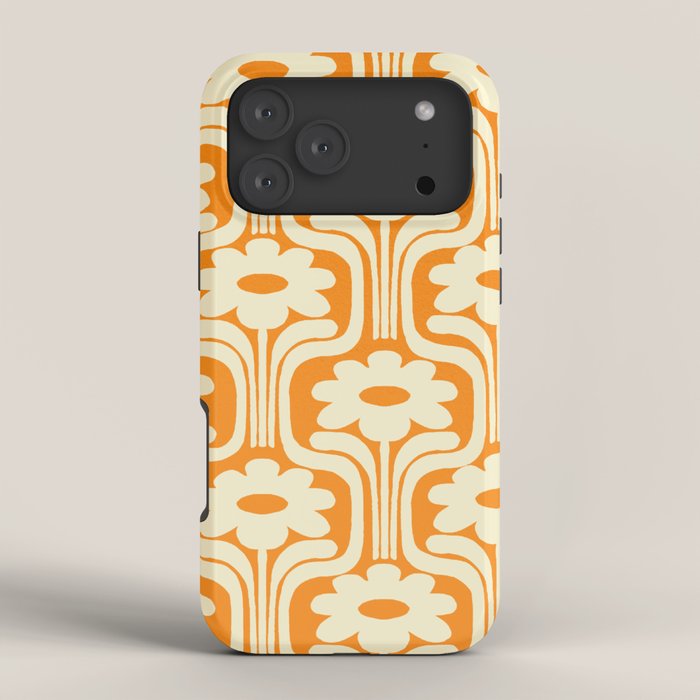 70s Orange Flower Pattern iPhone Case