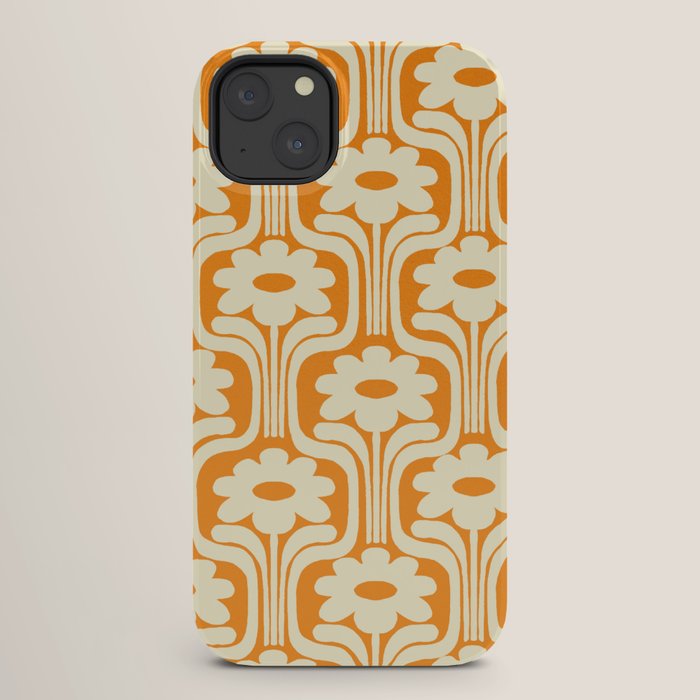 70s Orange Flower Pattern iPhone Case