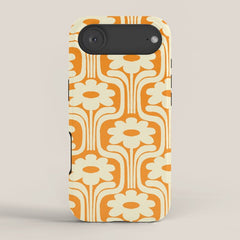 70s Orange Flower Pattern iPhone Case