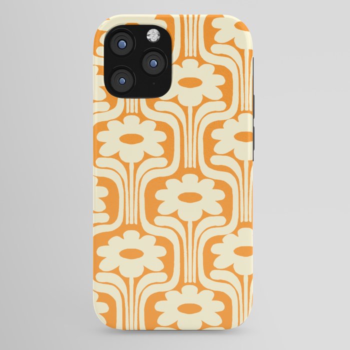 70s Orange Flower Pattern iPhone Case