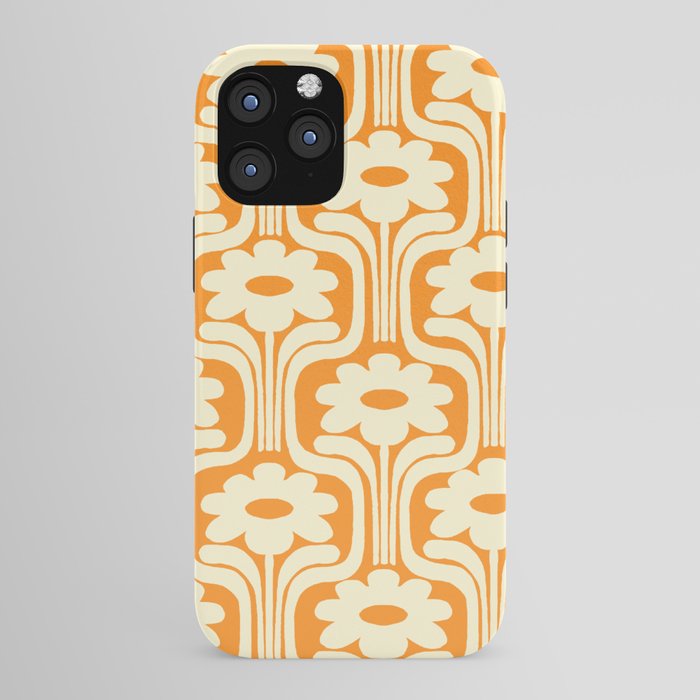 70s Orange Flower Pattern iPhone Case