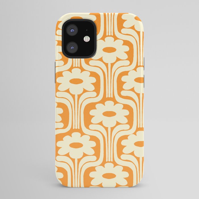 70s Orange Flower Pattern iPhone Case