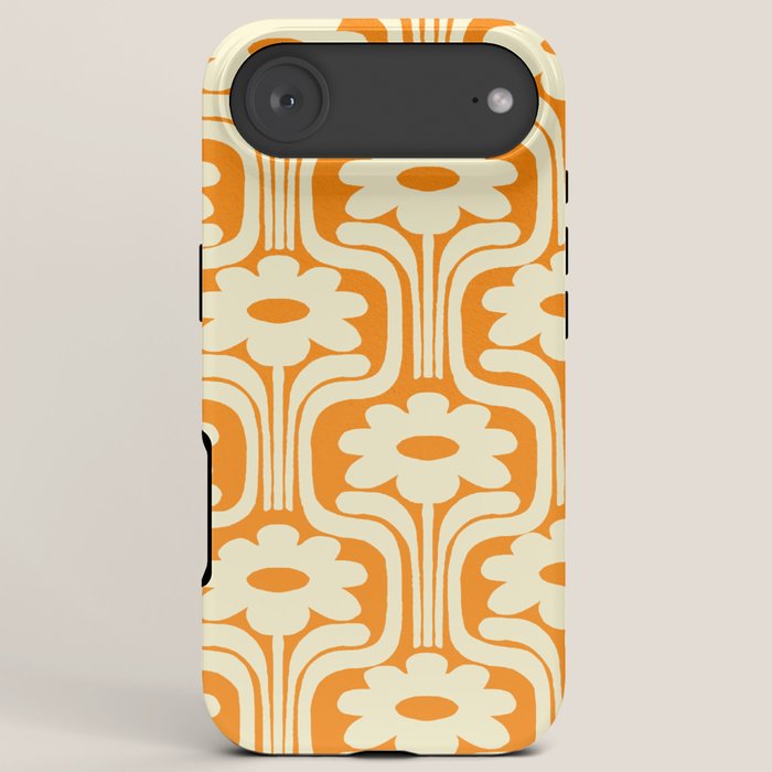 70s Orange Flower Pattern iPhone Case