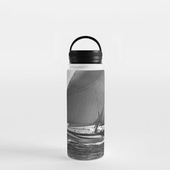 12-meter Sailing Yacht America's Cup Races nautical black and white photograph Water Bottle