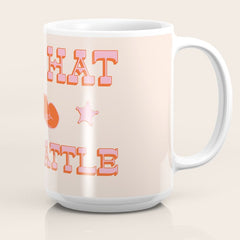 "All hat no cattle" in pink and orange retro western letters Coffee Mug