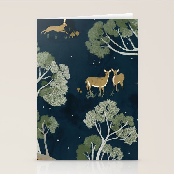 A Forest Awakens Full Moon Stationery Card
