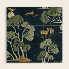 A Forest Awakens Full Moon Wood Wall Art
