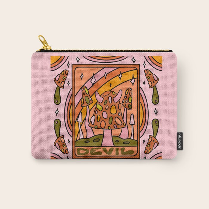15. Devil Tarot Mushroom Carry All Pouch