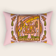 15. Devil Tarot Mushroom Rectangular Pillow